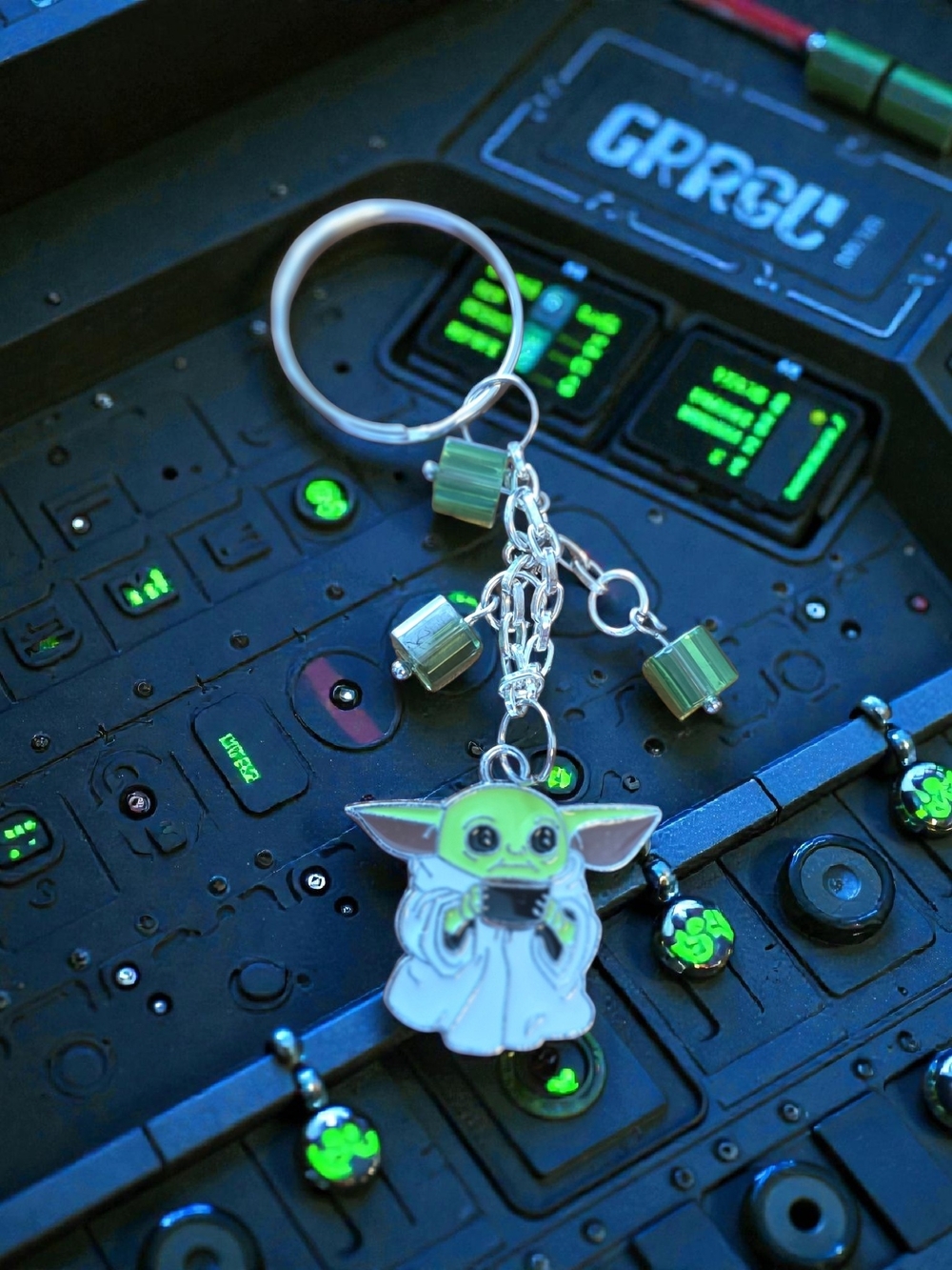 Grogu (Baby Yoda) Green Enamel Keychain Charm